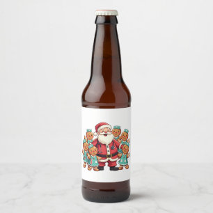 Rótulo Para Garrafa De Cerveja Esquadrão de Enfermagem de Pão-Pão Santa Claus