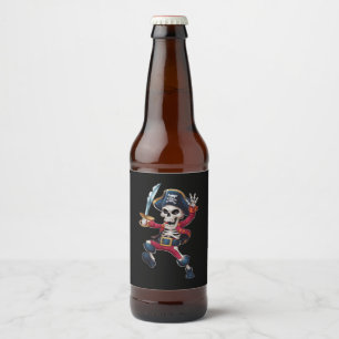 Rótulo Para Garrafa De Cerveja Esqueleto Dabbing Pirata Halloween Crianças Jolly 