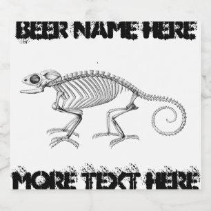 Rótulo Para Garrafa De Cerveja Esqueleto de lagarto Vintage