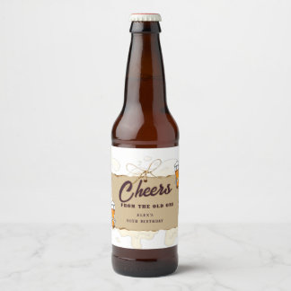 Rótulo Para Garrafa De Cerveja Esqueleto Um Frio Para O Velho Cerveja Aniversário