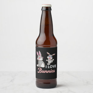 Rótulo Para Garrafa De Cerveja Eu Amo Coelhinhos Dia de Páscoa Engraçado Coelho