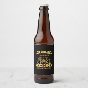 Rótulo Para Garrafa De Cerveja Eu Me Formei Posso Voltar Aos Meus Videos games