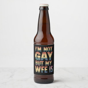 Rótulo Para Garrafa De Cerveja Eu não sou Gay, mas minha esposa é um casamento LG
