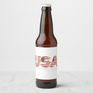 Rótulo Para Garrafa De Cerveja EUA - Estados Unidos da América - Bandeira - Patr