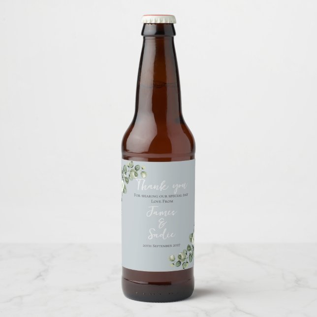 Rótulo Para Garrafa De Cerveja Eucalyptus moderno (Frente)