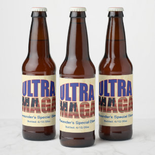 Rótulo Para Garrafa De Cerveja Excelente do Ultra MAGA Trump Supporter 🚗 EUA