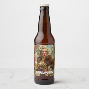 Rótulo Para Garrafa De Cerveja Fabulosa Atitude de Senhora Leopardo