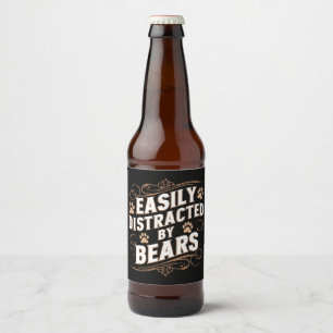 Rótulo Para Garrafa De Cerveja Facilmente Distraído Por Ursos Orgulho Gay De Urso