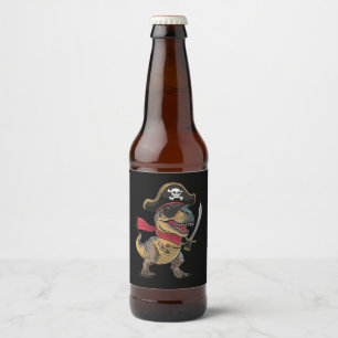 Rótulo Para Garrafa De Cerveja Fantasia de Halloween Divertida de T-Rex Dinossaur