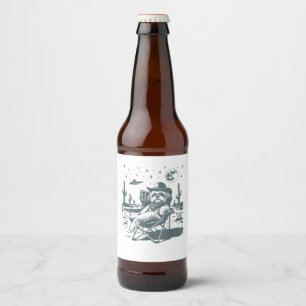 Rótulo Para Garrafa De Cerveja Faroeste OVNI Cowboys