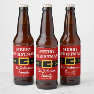 Rótulo Para Garrafa De Cerveja Fato de Natal Merry Personalizado