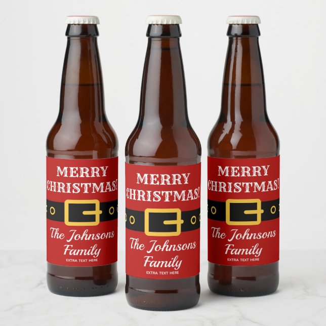 Rótulo Para Garrafa De Cerveja Fato de Natal Merry Personalizado (Garrafas)