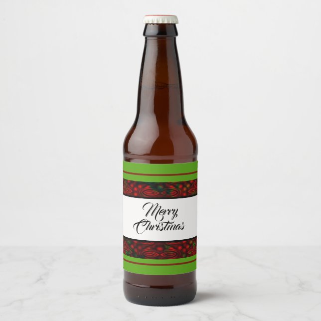 Rótulo Para Garrafa De Cerveja Faux Foil Design 3 (Frente)