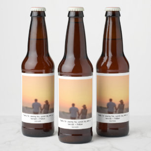 Rótulo Para Garrafa De Cerveja Favor de casamento personalizado de nomes de fotos
