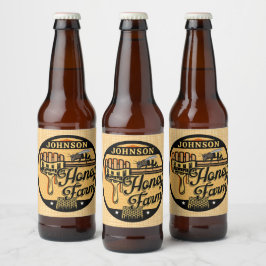 Rótulo Para Garrafa De Cerveja Fazenda de Abelhas Melíferas Nome Personalizado Co