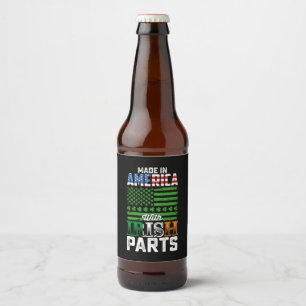 Rótulo Para Garrafa De Cerveja Feito na América com o Dia de São Patrício de peça