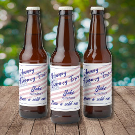 Rótulo Para Garrafa De Cerveja Feliz 21! Jake! Tenha um frio! (sob pavilhão)
