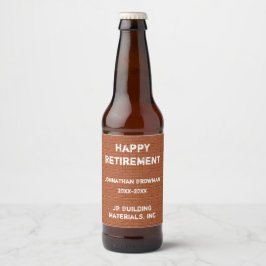 Rótulo Para Garrafa De Cerveja Feliz Aposentadoria Funcionário da Construção de T