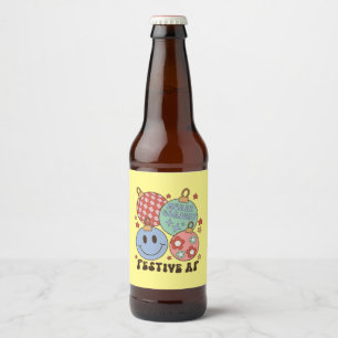 Rótulo Para Garrafa De Cerveja Feliz De Presente E Festivo Brilhante
