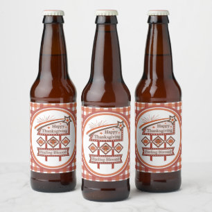 Rótulo Para Garrafa De Cerveja Feliz Dia de Ação de Graças Sentido Bênção - Sinal