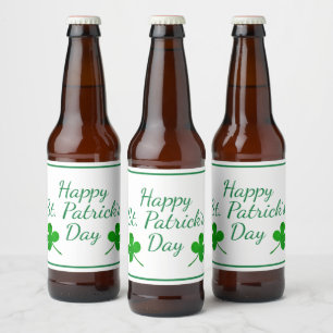 Rótulo Para Garrafa De Cerveja Feliz Rua, Dia de Patrick, Shamrock Verde