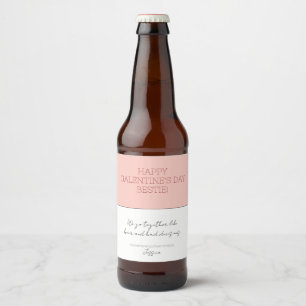 Rótulo Para Garrafa De Cerveja Feliz Sócio da Galentina em Crime, Rosa Bonito