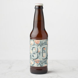 Rótulo Para Garrafa De Cerveja Feminine Tulip Themed 40Th Birthday