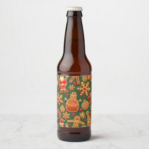 Rótulo Para Garrafa De Cerveja Feriados do Natal Cookie em Verde