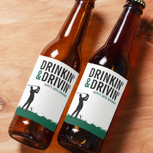 Rótulo Para Garrafa De Cerveja Festa de Aniversário de Golfe Adulto de Bebendo e 