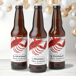 Rótulo Para Garrafa De Cerveja Festa de aniversário de lagosta