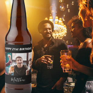 Rótulo Para Garrafa De Cerveja Festa de aniversário personalizada fotografia bran