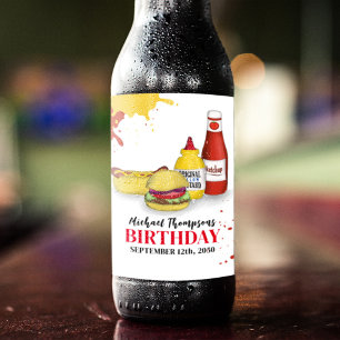 Rótulo Para Garrafa De Cerveja Festa de CHURRASCO de aniversário divertida person