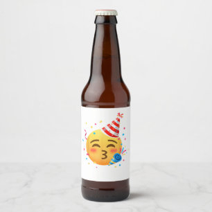 Rótulo Para Garrafa De Cerveja Festa de Emoticon Divertido