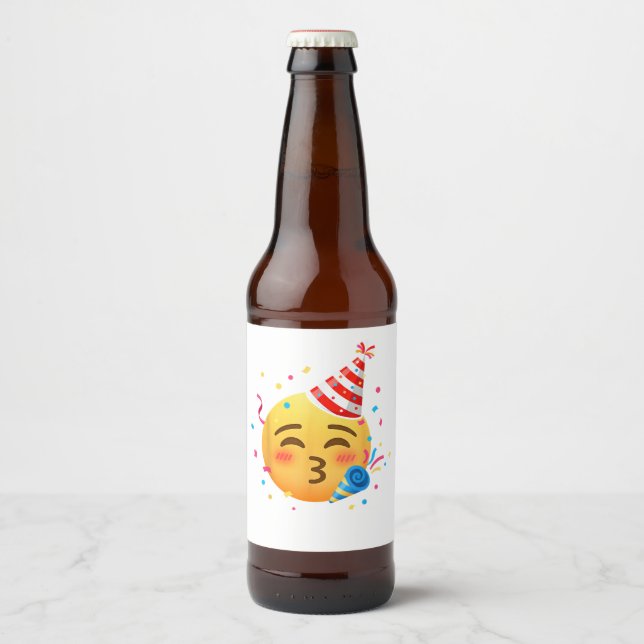 Rótulo Para Garrafa De Cerveja Festa de Emoticon Divertido (Frente)