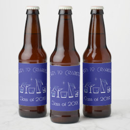 Rótulo Para Garrafa De Cerveja Festa de Formatura Cap Cocktail Cardápio Bar Azul