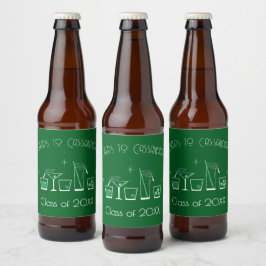 Rótulo Para Garrafa De Cerveja Festa de Formatura Cap Cocktail Menu Bar Verde Esc