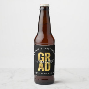 Rótulo Para Garrafa De Cerveja Festa de Formatura Estilosa 2026 GRAD Folha de Our