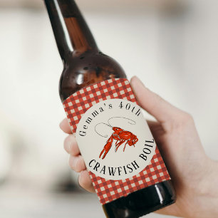 Rótulo Para Garrafa De Cerveja Festa de frutos do mar com lagostim em ebulção de 