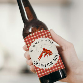 Rótulo Para Garrafa De Cerveja Festa de frutos do mar fervura de lagostim xadrez 
