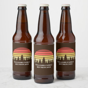 Rótulo Para Garrafa De Cerveja Festa de Reunião de Família Personalizada Retro Pô