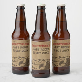 Rótulo Para Garrafa De Cerveja Festa de Solteiro Rústico Cowboy Vintage Último Ro