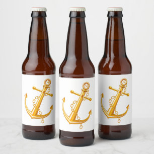 Rótulo Para Garrafa De Cerveja Festa de Verão de Praia de Casamento de Anchor Do