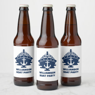 Rótulo Para Garrafa De Cerveja Festa do barco âncora náutica personalizada