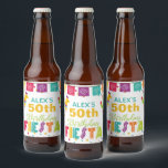 Rótulo Para Garrafa De Cerveja Fiesta Beer Label White - Personalizar Nome/Ano<br><div class="desc">Item perfeito para celebrar qualquer fiesta!</div>