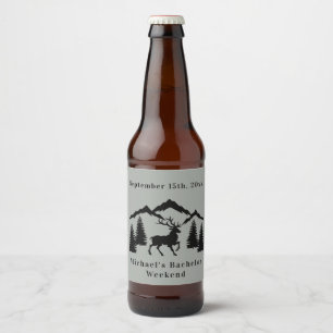 Rótulo Para Garrafa De Cerveja Fim de Semana de Caça à Cinza Rustic Buck
