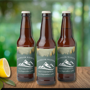 Rótulo Para Garrafa De Cerveja Fim de Semana de Solteirão na Montanha de Aventura