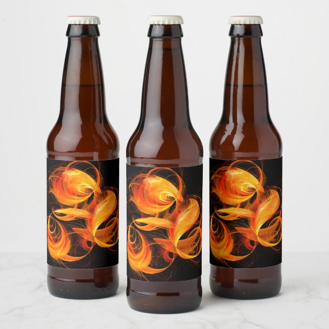 Rótulo Para Garrafa De Cerveja Fireball Abstrato Art (Garrafas)