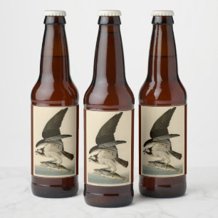 Rótulo Para Garrafa De Cerveja Fish Hawk, Osprey, das Aves da América de Audubon