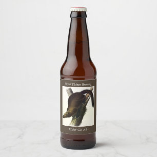 Rótulo Para Garrafa De Cerveja Fisher (Penant's Marten ou Cat Fisher) por Audubon
