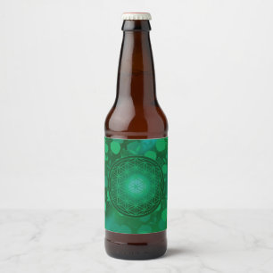 Rótulo Para Garrafa De Cerveja flor da vida, chakra,zen,geométrico sagrado, purif